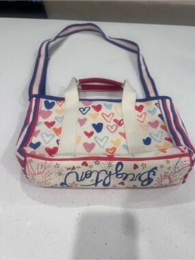 Brightheart Canvas Tote with Multicolor Hearts
